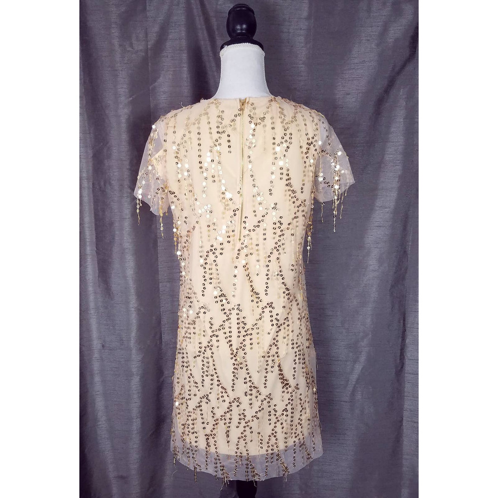 NEW NWT Southern Fried Chics Gold Tassel Sequin T-Shirt Dress Size Small - Picture 4 of 7